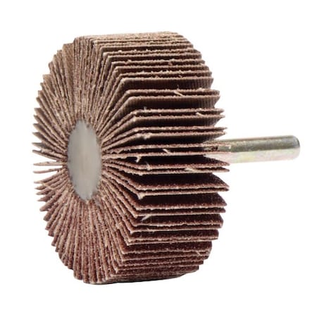 Weiler 2-1/2" x 1" Tiger Coated Abrasive Flap Wheel, 1/4" Stem, 60AO 52486
